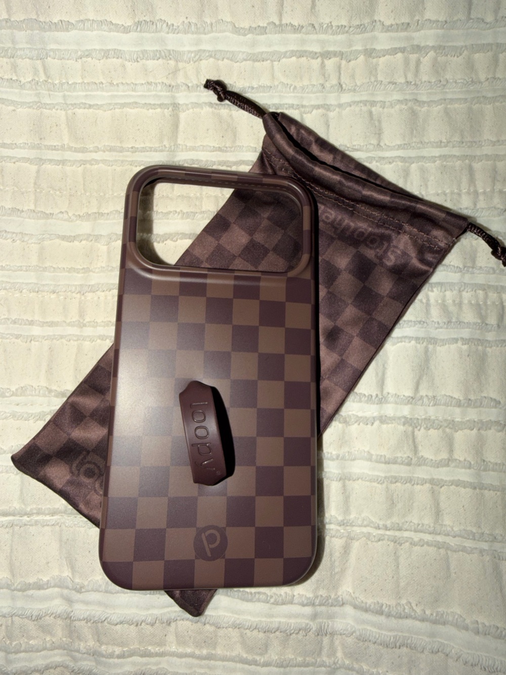 Loopy Case Brown Checkered Phone Case with Loop